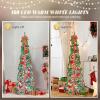 imageVINGLI 6ft Pre lit Pop Up Christmas Tree with Lights PreDecorated Artificial Pencil Xmas Tree Collapsible Christmas Tree Holiday Party Decorations RedampampGoldFlock Red  Green