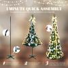 imageVINGLI 6ft Pre lit Pop Up Christmas Tree with Lights PreDecorated Artificial Pencil Xmas Tree Collapsible Christmas Tree Holiday Party Decorations RedampampGoldGold  Silver