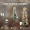 imageVINGLI 6ft Pre lit Pop Up Christmas Tree with Lights PreDecorated Artificial Pencil Xmas Tree Collapsible Christmas Tree Holiday Party Decorations RedampampGoldGold  Silver