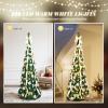 imageVINGLI 6ft Pre lit Pop Up Christmas Tree with Lights PreDecorated Artificial Pencil Xmas Tree Collapsible Christmas Tree Holiday Party Decorations RedampampGoldGold  Silver