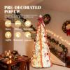 imageVINGLI 6ft Pre lit Pop Up Christmas Tree with Lights PreDecorated Artificial Pencil Xmas Tree Collapsible Christmas Tree Holiday Party Decorations RedampampGoldRed  White