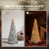 imageVINGLI 6ft Pre lit Pop Up Christmas Tree with Lights PreDecorated Artificial Pencil Xmas Tree Collapsible Christmas Tree Holiday Party Decorations RedampampGoldGold