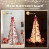 imageVINGLI 6ft Pre lit Pop Up Christmas Tree with Lights PreDecorated Artificial Pencil Xmas Tree Collapsible Christmas Tree Holiday Party Decorations RedampampGoldRed  White