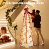 imageVINGLI 6ft Pre lit Pop Up Christmas Tree with Lights PreDecorated Artificial Pencil Xmas Tree Collapsible Christmas Tree Holiday Party Decorations RedampampGoldRed  White