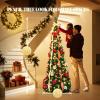 imageVINGLI 6ft Pre lit Pop Up Christmas Tree with Lights PreDecorated Artificial Pencil Xmas Tree Collapsible Christmas Tree Holiday Party Decorations RedampampGoldRed  Gold