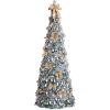 imageVINGLI 6ft Pre lit Pop Up Christmas Tree with Lights PreDecorated Artificial Pencil Xmas Tree Collapsible Christmas Tree Holiday Party Decorations RedampampGoldGold