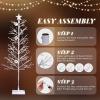 imageVINGLI 6ft Prelit Artificial Christmas Pine Tree with 132 Warm White Lights Xmas Tree Holiday Party Decorations with Sturdy Metal Stand 8 Color Modes