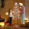imageVINGLI 6ft Prelit Artificial Christmas Pine Tree with 132 Warm White Lights Xmas Tree Holiday Party Decorations with Sturdy Metal Stand 8 Color Modes
