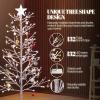 imageVINGLI 6ft Prelit Artificial Christmas Pine Tree with 132 Warm White Lights Xmas Tree Holiday Party Decorations with Sturdy Metal Stand 8 Color Modes