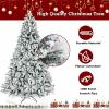 imageVINGLI 75 FT Snow Flocked Hinged Christmas Tree Upgraded Fuller 1450 Tips Branches Unlit Artificial Christmas Pine Tree LightweightEasy to Assemble with Sturdy Metal Stand