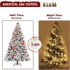 imageVINGLI 75 FT Snow Flocked Hinged Christmas Tree Upgraded Fuller 1450 Tips Branches Unlit Artificial Christmas Pine Tree LightweightEasy to Assemble with Sturdy Metal Stand