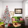 imageVINGLI 75 FT Snow Flocked Hinged Christmas Tree Upgraded Fuller 1450 Tips Branches Unlit Artificial Christmas Pine Tree LightweightEasy to Assemble with Sturdy Metal Stand