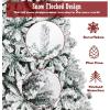imageVINGLI 75 FT Snow Flocked Hinged Christmas Tree Upgraded Fuller 1450 Tips Branches Unlit Artificial Christmas Pine Tree LightweightEasy to Assemble with Sturdy Metal Stand