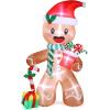 imageVINGLI Lighted Inflatable Christmas Tree Outdoor Decorations with 3 Gift Boxes 77ft Tall Christmas Blow Up Yard Decoration with Secure Stakes Electric Blower Fan for Indoor Outdoor Garden DecorGingerbread Man