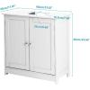 imageVINGLI Pedestal Sink Cabinet Traditional Under Sink Storage Cabinet White Bathroom Vanity with 2 Doors Adjustabel Shelf 236quot x 118quotx 236quot