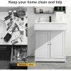 imageVINGLI Pedestal Sink Cabinet Traditional Under Sink Storage Cabinet White Bathroom Vanity with 2 Doors Adjustabel Shelf 236quot x 118quotx 236quot