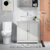 imageVINGLI Pedestal Sink Cabinet Traditional Under Sink Storage Cabinet White Bathroom Vanity with 2 Doors Adjustabel Shelf 236quot x 118quotx 236quot