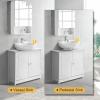 imageVINGLI Pedestal Sink Cabinet Traditional Under Sink Storage Cabinet White Bathroom Vanity with 2 Doors Adjustabel Shelf 236quot x 118quotx 236quot