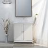 imageVINGLI Pedestal Sink Cabinet Traditional Under Sink Storage Cabinet White Bathroom Vanity with 2 Doors Adjustabel Shelf 236quot x 118quotx 236quot