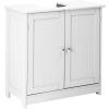 imageVINGLI Pedestal Sink Cabinet Traditional Under Sink Storage Cabinet White Bathroom Vanity with 2 Doors Adjustabel Shelf 236quot x 118quotx 236quot