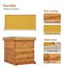 imageVINGLI 10 Frames Beehive Complete Beehive Kit Includes 1 Deep Boxes 1 Medium Box Frames and Waxed Foundations for Yard Field Bee Farm 2 Layer2 Layer