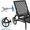 imageVINGLI Cast Aluminum Outdoor Chaise Lounge Chair with Wheels Patio Chaise Lounge with 3Position Adjustable Backrest White Chaise Lounge Outdoor Tanning Chair Patio Lounge Chair Without CushionBlack