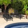 imageVINGLI Cast Aluminum Outdoor Chaise Lounge Chair with Wheels Patio Chaise Lounge with 3Position Adjustable Backrest White Chaise Lounge Outdoor Tanning Chair Patio Lounge Chair Without CushionBlack