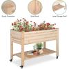 imageVINGLI Heavy Duty Raised Garden Bed with Bed Liner Wood Elevated Planter with Legs for Vegetables Fruits Potato Onion Flower Outdoor Sturdy Long Lasting Planter Box Kit Elevated Without WheelsElevated with wheels