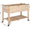 imageVINGLI Heavy Duty Raised Garden Bed with Bed Liner Wood Elevated Planter with Legs for Vegetables Fruits Potato Onion Flower Outdoor Sturdy Long Lasting Planter Box Kit Elevated Without WheelsElevated with wheels
