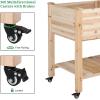 imageVINGLI Heavy Duty Raised Garden Bed with Bed Liner Wood Elevated Planter with Legs for Vegetables Fruits Potato Onion Flower Outdoor Sturdy Long Lasting Planter Box Kit Elevated Without WheelsElevated with wheels