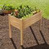 imageVINGLI Heavy Duty Raised Garden Bed with Bed Liner Wood Elevated Planter with Legs for Vegetables Fruits Potato Onion Flower Outdoor Sturdy Long Lasting Planter Box Kit Elevated Without WheelsElevated without wheels