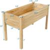 imageVINGLI Heavy Duty Raised Garden Bed with Bed Liner Wood Elevated Planter with Legs for Vegetables Fruits Potato Onion Flower Outdoor Sturdy Long Lasting Planter Box Kit Elevated Without WheelsElevated without wheels