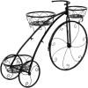 imageVINGLI Tricycle Plant Stand Flower Pot Cart Holder Patio Stand Holder Outdoor Displaying Plants Flowers BlackBlack