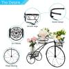 imageVINGLI Tricycle Plant Stand Flower Pot Cart Holder Patio Stand Holder Outdoor Displaying Plants Flowers BlackBlack
