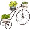 imageVINGLI Tricycle Plant Stand Flower Pot Cart Holder Patio Stand Holder Outdoor Displaying Plants Flowers BlackBronze