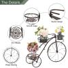 imageVINGLI Tricycle Plant Stand Flower Pot Cart Holder Patio Stand Holder Outdoor Displaying Plants Flowers BlackBronze