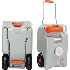 imageVINGLI Tote Tank 10 Gal 20 Gal Portable Wheeled FreshGreyBlack Water Tank for RVCamperOutdoor Activities Waste Transport Lightweight ampamp Easy Dumping66 Gal Grey