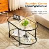 imageVINGLI 256quot Small Matte Black Round Coffee Table WaterWave Glass Circle Clear Coffee Table Center Table with 2Tier Modern Storage Design for Living Room Bedroom Meeting Room Balcony PatioClearoval Black
