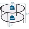 imageVINGLI 256quot Small Matte Black Round Coffee Table WaterWave Glass Circle Clear Coffee Table Center Table with 2Tier Modern Storage Design for Living Room Bedroom Meeting Room Balcony PatioClearmatte Black