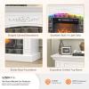 imageVINGLI 70 Fireplace TV Stand for up to 80 inch TVs Electric Fireplace with Mantel Modern Entertainment Center with LED Light TV Console Table with Adjustable Shelves Living Room  Bedroom WhiteWhite