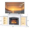 imageVINGLI 70 Fireplace TV Stand for up to 80 inch TVs Electric Fireplace with Mantel Modern Entertainment Center with LED Light TV Console Table with Adjustable Shelves Living Room  Bedroom WhiteWhite