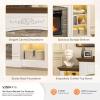imageVINGLI 70 Fireplace TV Stand for up to 80 inch TVs Electric Fireplace with Mantel Modern Entertainment Center with LED Light TV Console Table with Adjustable Shelves Living Room  Bedroom WhiteDistressed White  Barnwood