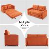 imageVINGLI Loveseat Sleeper Sofa Bed Teal Blue Futon Couch 535quot W 80quot L Pull Out Couch Bed Floor Couches for Living Room Folding Sofa Convertible Small Loveseat for Small SpacesBurn Orange