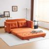 imageVINGLI Loveseat Sleeper Sofa Bed Teal Blue Futon Couch 535quot W 80quot L Pull Out Couch Bed Floor Couches for Living Room Folding Sofa Convertible Small Loveseat for Small SpacesBurn Orange