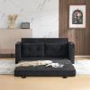 imageVINGLI Loveseat Sleeper Sofa Bed Teal Blue Futon Couch 535quot W 80quot L Pull Out Couch Bed Floor Couches for Living Room Folding Sofa Convertible Small Loveseat for Small SpacesBlack
