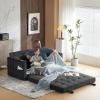 imageVINGLI Loveseat Sleeper Sofa Bed Teal Blue Futon Couch 535quot W 80quot L Pull Out Couch Bed Floor Couches for Living Room Folding Sofa Convertible Small Loveseat for Small SpacesDark Grey
