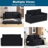 imageVINGLI Loveseat Sleeper Sofa Bed Teal Blue Futon Couch 535quot W 80quot L Pull Out Couch Bed Floor Couches for Living Room Folding Sofa Convertible Small Loveseat for Small SpacesBlack