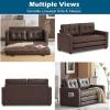 imageVINGLI Loveseat Sleeper Sofa Bed Teal Blue Futon Couch 535quot W 80quot L Pull Out Couch Bed Floor Couches for Living Room Folding Sofa Convertible Small Loveseat for Small SpacesRustic