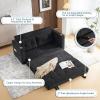 imageVINGLI Loveseat Sleeper Sofa Bed Teal Blue Futon Couch 535quot W 80quot L Pull Out Couch Bed Floor Couches for Living Room Folding Sofa Convertible Small Loveseat for Small SpacesBlack