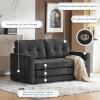 imageVINGLI Loveseat Sleeper Sofa Bed Teal Blue Futon Couch 535quot W 80quot L Pull Out Couch Bed Floor Couches for Living Room Folding Sofa Convertible Small Loveseat for Small SpacesDark Grey